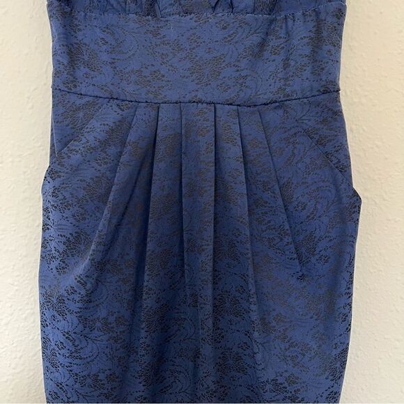 Bisou Bisou Navy Blue Sleeveless Derp V-neck Mini Cocktail Dress Size 4 - Picture 3 of 10